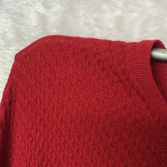AB Studio Red Knit Sweater - Picture 4 of 6